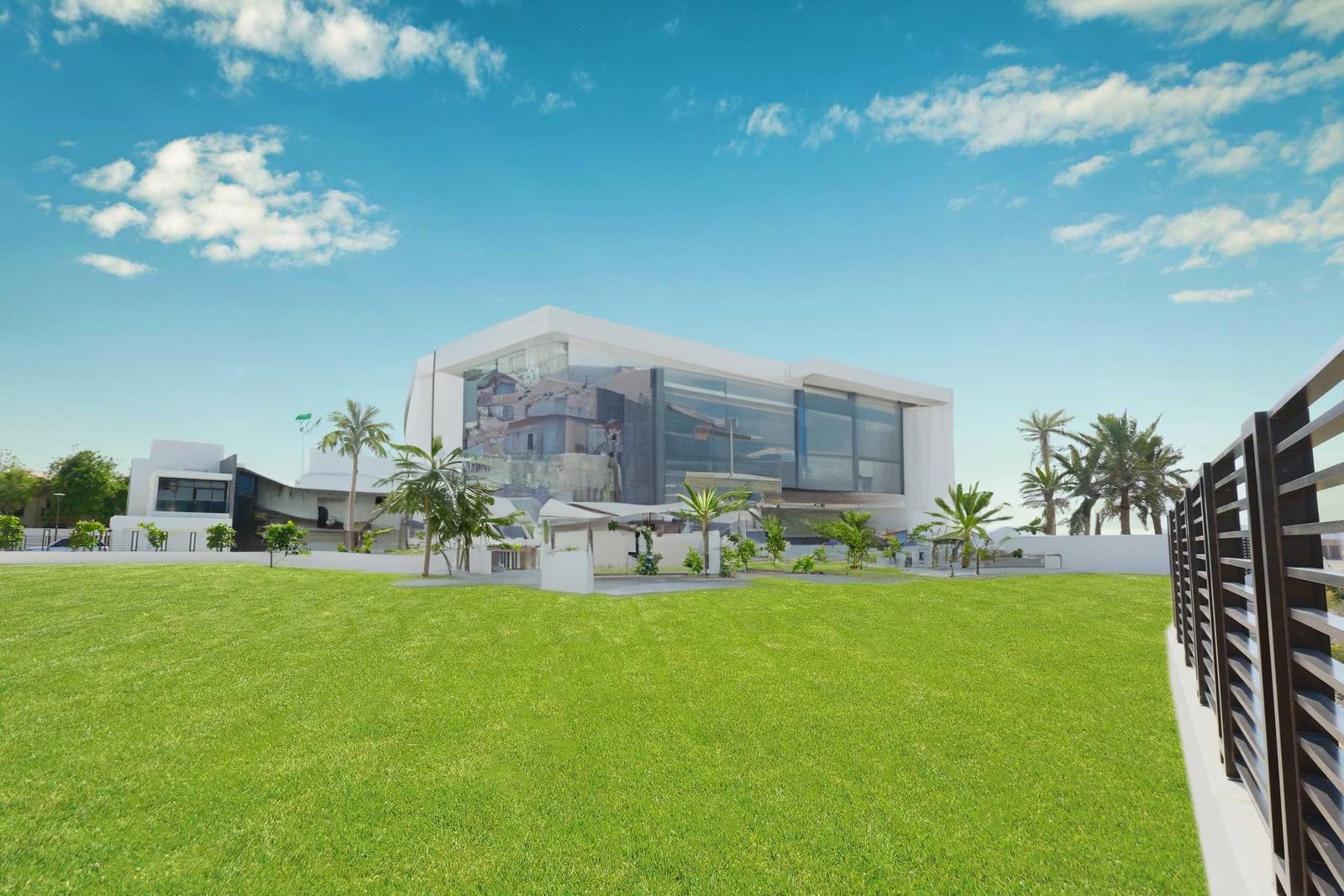 Modern townhouse at Jawaher Saadiyat with clean architectural lines, surrounded by the natural beauty of the Saadiyat Beach District.
